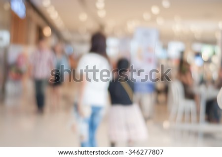 People and bokeh blurred abstrac background