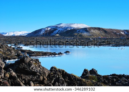 Blue lagoon in Iceland Royalty-Free Stock Photo #346289102