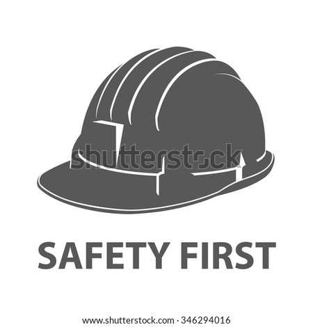 Safety hard hat icon symbol isolated on white background. Vector illustration Royalty-Free Stock Photo #346294016