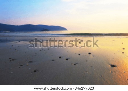 Sea evening in Thailand blur background