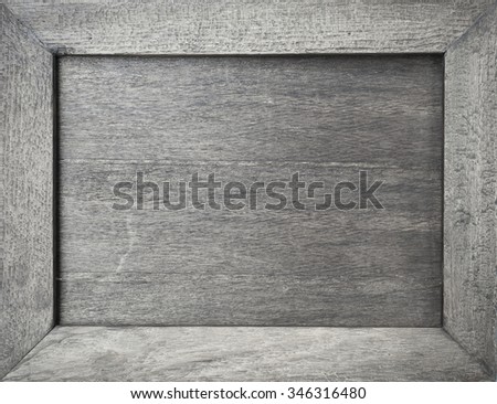 Empty grey wooden frame 