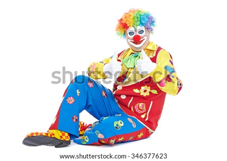 Portrait of a clown isolated on white background