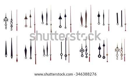 set clock hands on a white background Royalty-Free Stock Photo #346388276