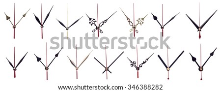 set clock hands on a white background Royalty-Free Stock Photo #346388282