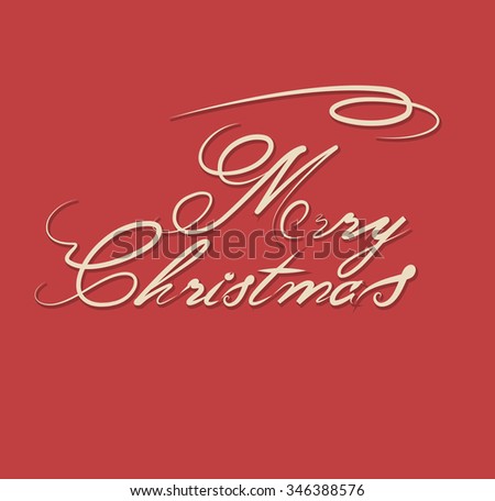 Merry Christmas vintage text. Vector calligraphy for a card, brochure, banner.