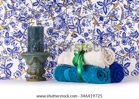 Towel set in a Turkish Hammam Royalty-Free Stock Photo #346419725