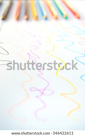 Crayons on white background