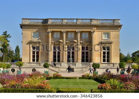  Ile de France, the Petit Trianon in the parc of Versailles Palace Royalty-Free Stock Photo #346423856