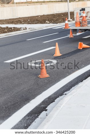 cones, road sign, construction