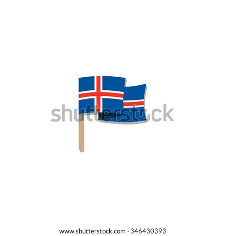  Icelandic Flag. Vector illustration