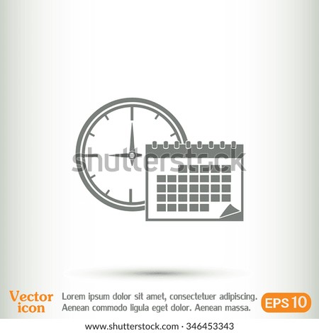 Vector illustration of calendar with clock 