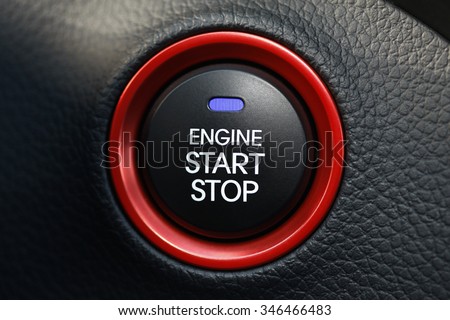 car interior, key, start&stop Royalty-Free Stock Photo #346466483