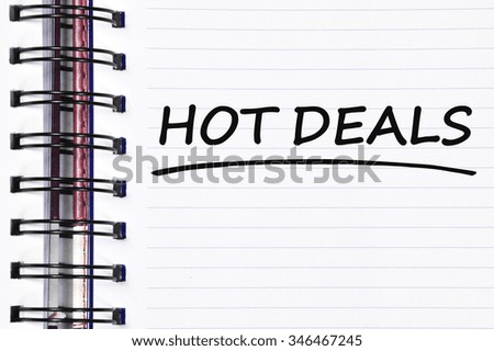 hot deals words on spring white note book.