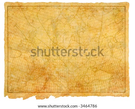 Antique Parchment Sea Chart 1910