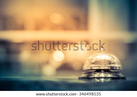 Restaurant bell vintage with bokeh Royalty-Free Stock Photo #346498535