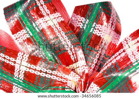 red christmas bow on white background