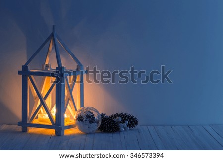 Christmas decor on wooden table
