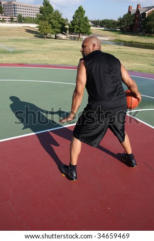 Basketball player in the post