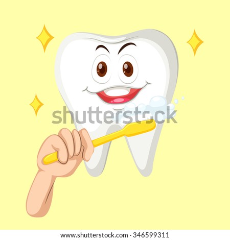 Healthy tooth with happy face illustration