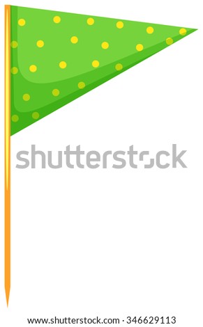 Food flag in green color illustration