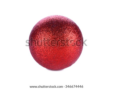 Christmas ornaments in red on a white background isolated.