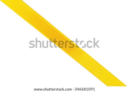 Yellow ribbon isolated on white