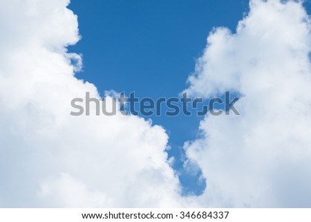 Shape of cloud with the blue sky background