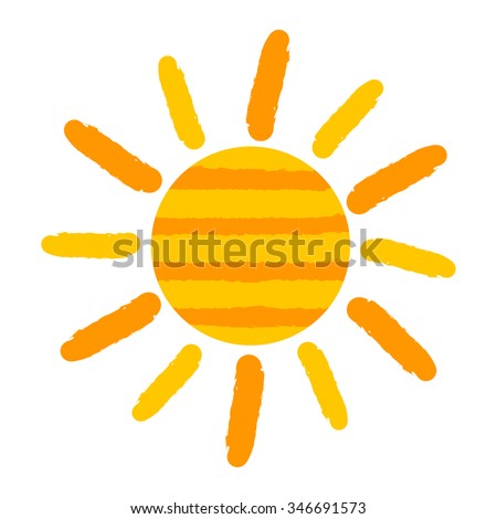 Sun icon painting. Vector illustration