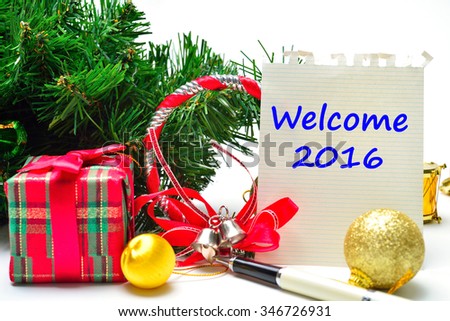Welcome 2016 Text on the background