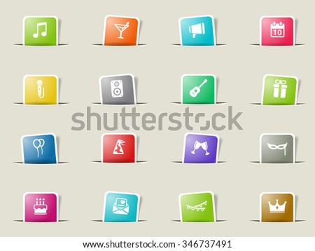 Party paper icons for web