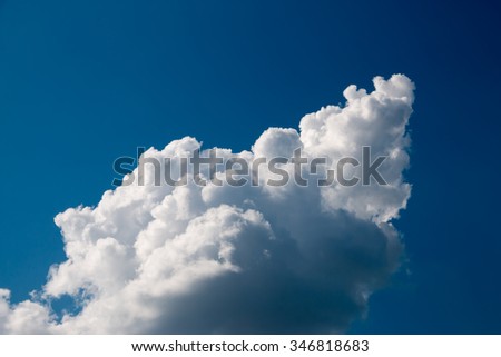 Blue sky with sun and beautiful clouds Royalty-Free Stock Photo #346818683