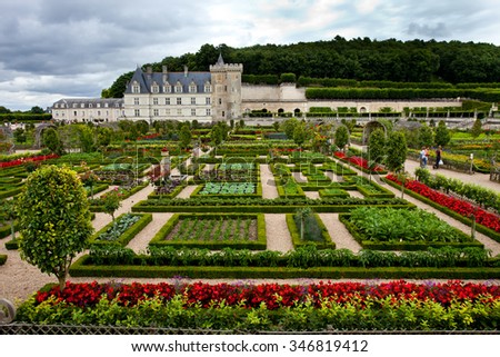 Villandry castle and garden Royalty-Free Stock Photo #346819412