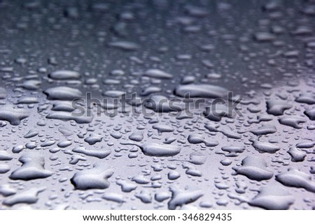 Water drops on the metal