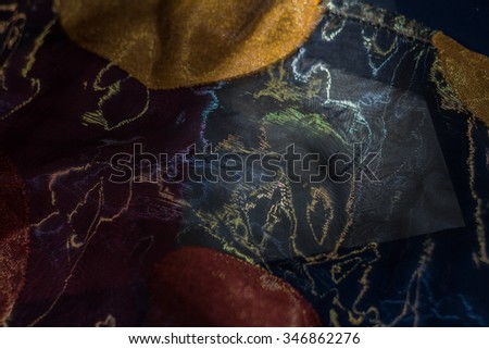 silk texture with the symbol of Japan for backgrounds