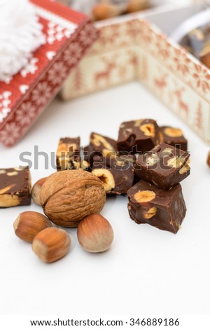 Rich Chocolate Fudge with nuts