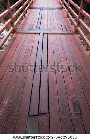 Wood bridge floor