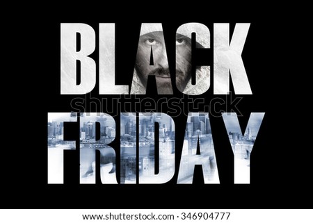 Inscription Black Friday. Pictures in subparagraphs