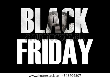 Inscription Black Friday. Pictures in subparagraphs