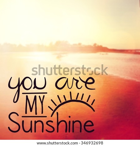 Inspirational Typographic Quote - You are my Sunshine