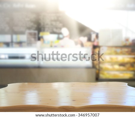 Table Top And Blur Interior of of The Background