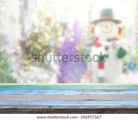 Wood Table Top Background In the Holiday