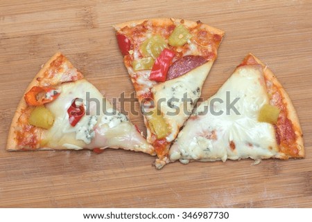 pizza with pepperoni, cheese, salami, tomatoes