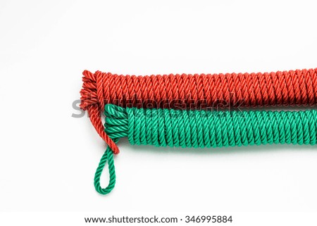 colorful ropes isolated on white background