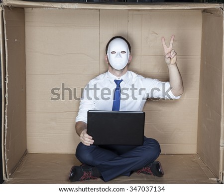 hacker executes a sign of peace