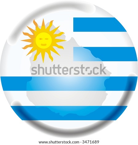 uruguay map and flag