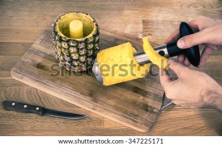 the pineapple corer-slicer Royalty-Free Stock Photo #347225171