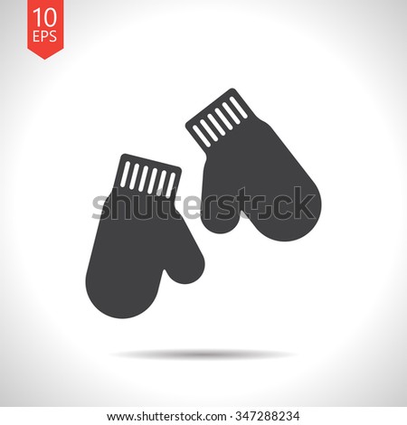 Vector christmas icon. New year illustration. Mittens