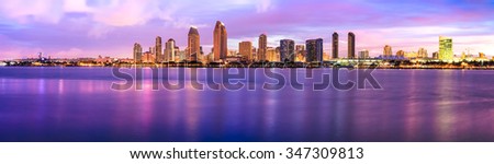 Downtown San Diego at Dawn.  California USA.