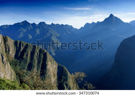 High angle view of Machu Picchu, Cusco Region, Urubamba Province, Machupicchu District, Peru