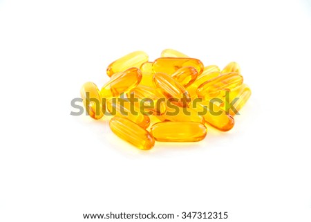 fish oil capsules on a white background
